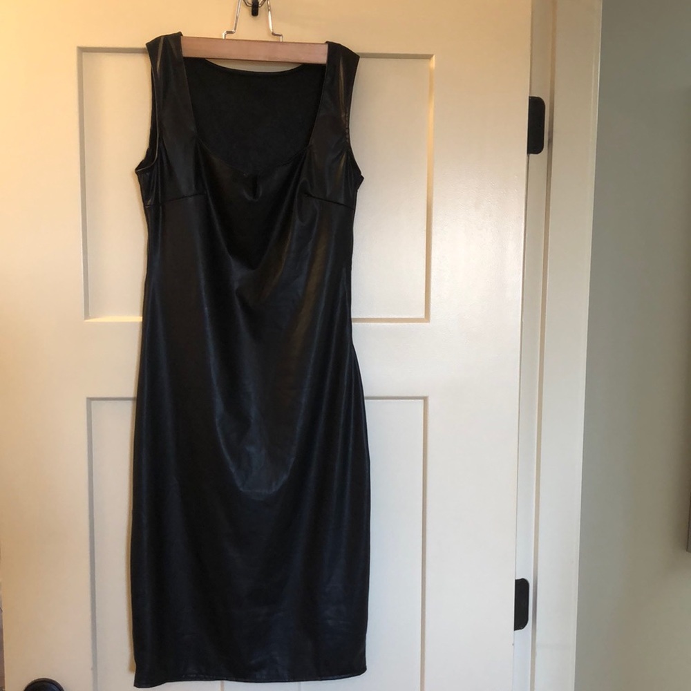 Faux Leather Stretchy Dress